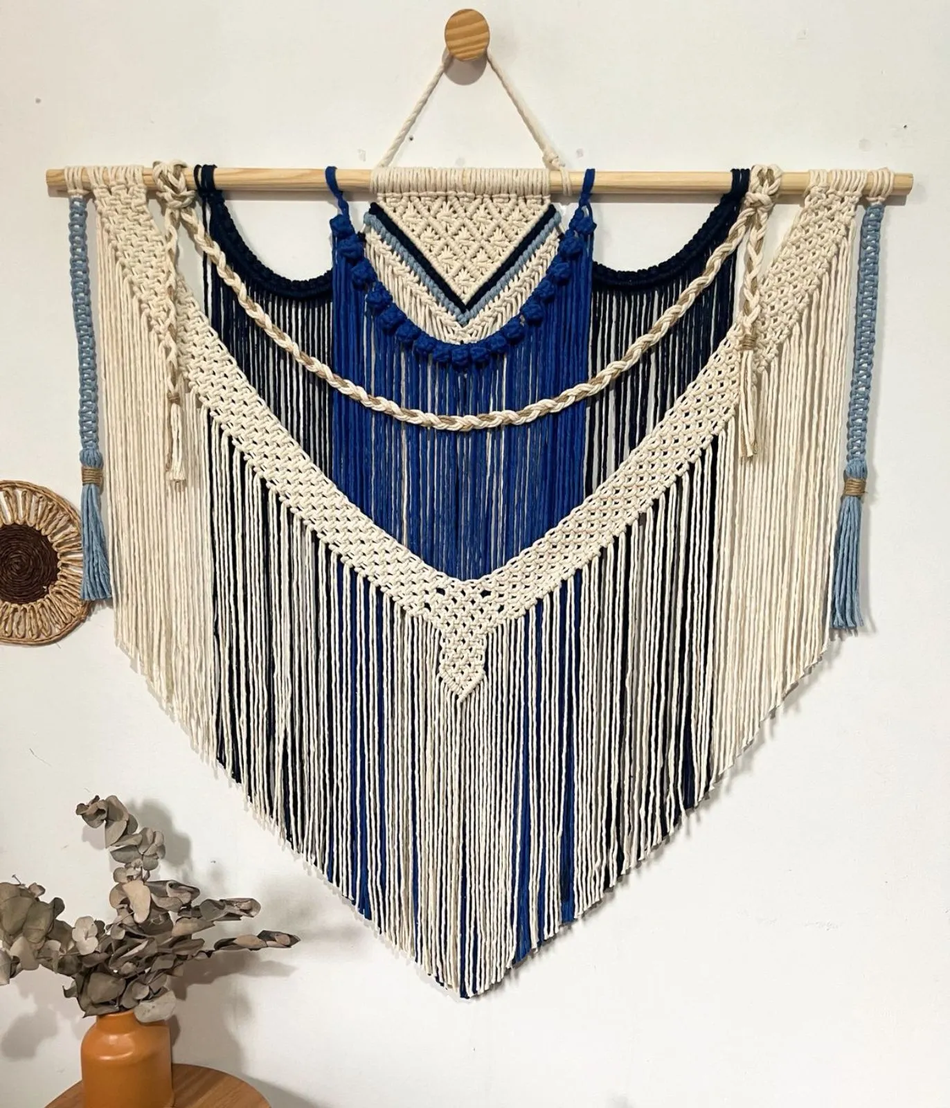 Painel em Macramê Ondas Eternas